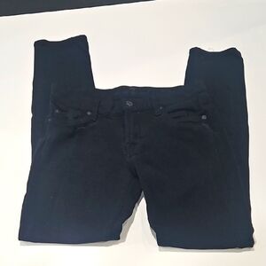Black Jeans "7 For All Man Kind" Jeggings.  Super Skinny Sz 26